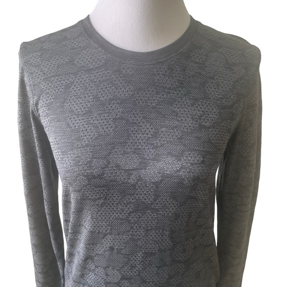 Lululemon Breeze By Long Sleeve Polar Spots Lunar Rock / Graphite Grey Size 10 - Picture 3 of 10